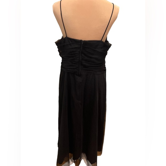 Eliza J Vintage Dress Size 18W Tulle Midi Black Spaghetti Straps Party Prom - Picture 2 of 12